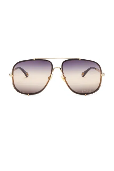 Chloé Square Frame Sunglasses Gradient Lenses In Brown