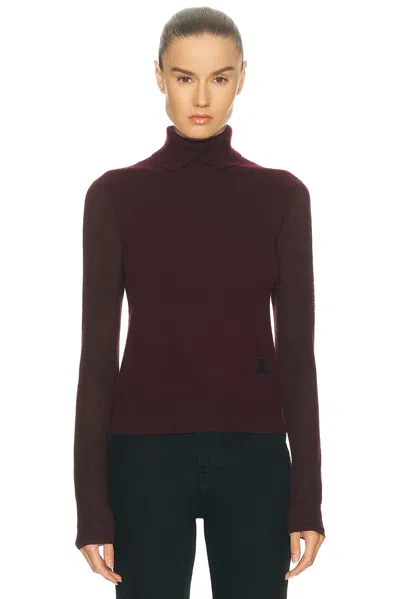 Burberry Wool Blend Sweater Knitwear Bordeaux In Burgundy