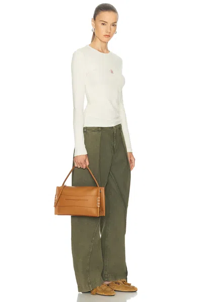 Jw Anderson Loafer Leather Shoulder Bag With Detachable Strap In Brown