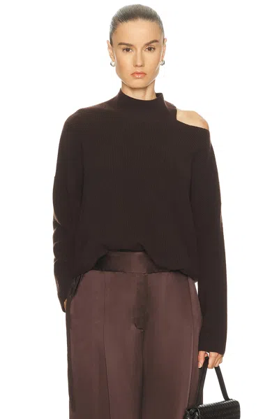 The Sei Open Shoulder Sweater In Black