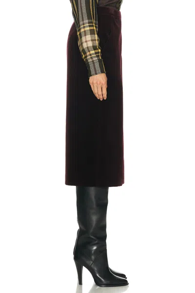 Saint Laurent Wrap-effect Cotton-velvet Midi Skirt In Black