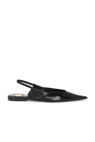 Saint Laurent Black Annemarie Backless Ballerinas In Black