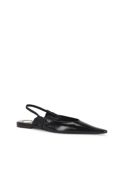 Saint Laurent Black Annemarie Backless Ballerinas In Black