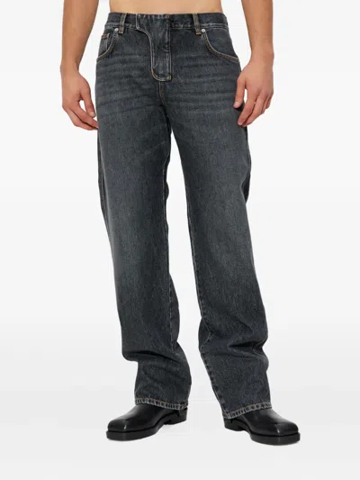 Balmain Logo-patch Jeans In Black