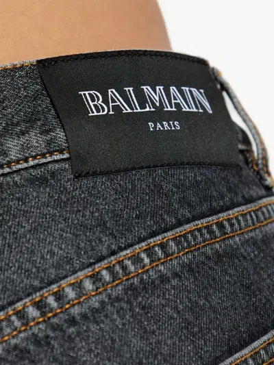 Balmain Logo-patch Jeans In Black