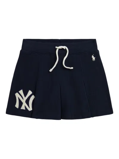 Polo Ralph Lauren Appliqué Pleated Mini Skirt In Black