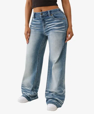 True Religion Women's Bobbi Baggy Big T Jeans In Blue