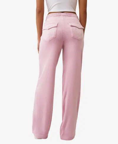 True Religion Women's Crystal Velour Straight Leg Pants In Pink