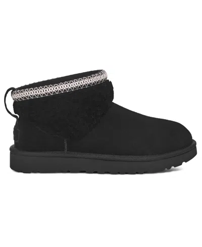 Ugg Womens Classic Ultra Mini Maxi Curly Boots In Animal Print