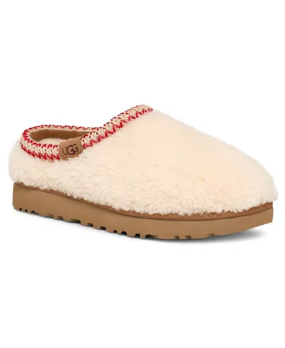 Ugg Tasman Maxi Curly 1158356-nat Slippers Womens Beige Sheepskin Slip On Gug183 In Animal Print