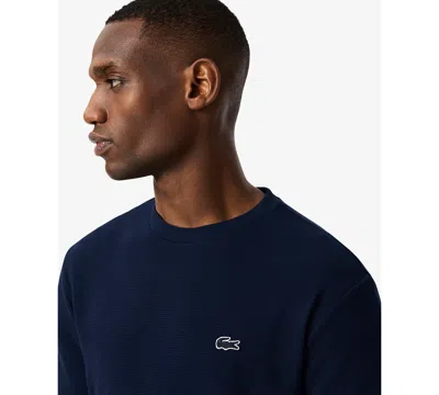 Lacoste Mens Classic Logo-embroidered Cotton-jersey T-shirt Navy In Navy Blue