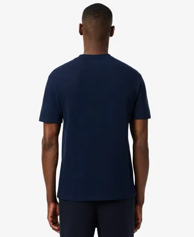 Lacoste Mens Classic Logo-embroidered Cotton-jersey T-shirt Navy In Navy Blue
