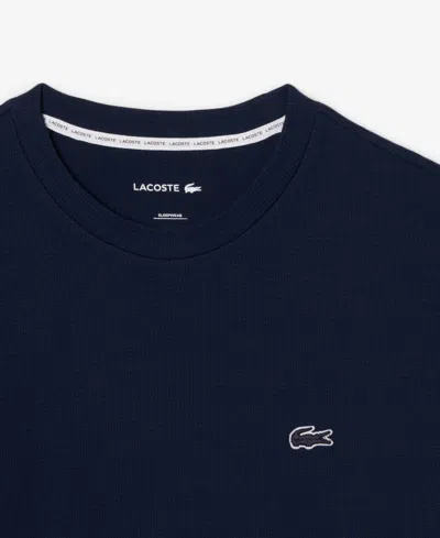 Lacoste Mens Classic Logo-embroidered Cotton-jersey T-shirt Navy In Navy Blue