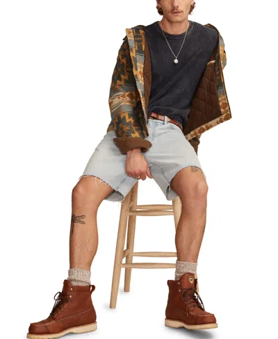 Lucky Brand Waffle Cotton & Linen Crewneck Sweater In Black