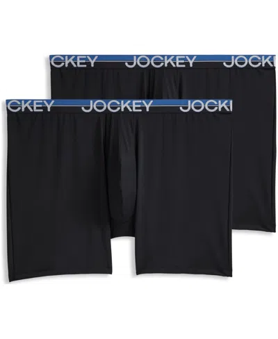 Jockey Men's 2-pack Infinite Cool Long Leg Boxer Briefs In Black