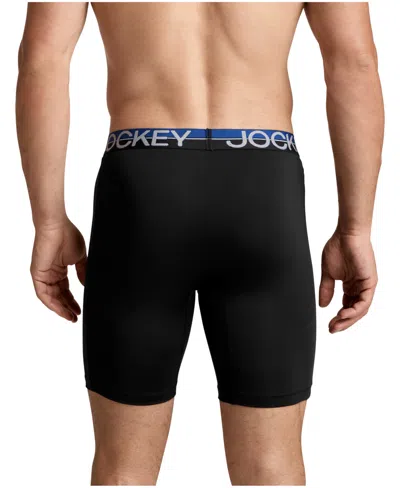 Jockey Men's 2-pack Infinite Cool Long Leg Boxer Briefs In Black
