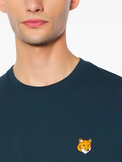 Maison Kitsuné Fox Head Patch Regular Tee Classic Navy In Blue