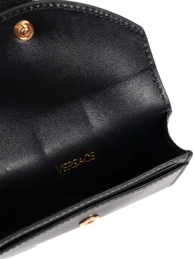Versace Leather Wallet In Black
