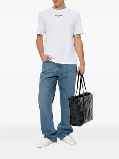Balmain Logo-patch Jeans In Blue