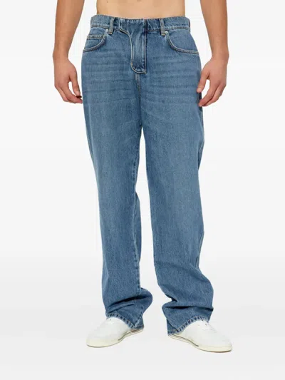 Balmain Logo-patch Jeans In Blue