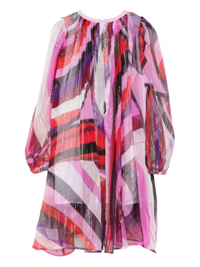 Pucci Junior Orchid-print Dress In Pink