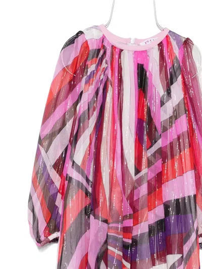 Pucci Junior Orchid-print Dress In Pink