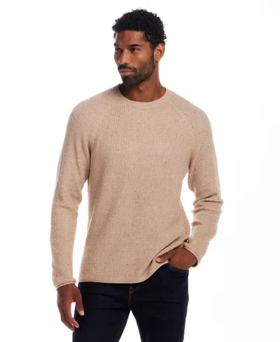 Weatherproof Vintage Men's Waffle Donegal Crewneck Sweater In Brown