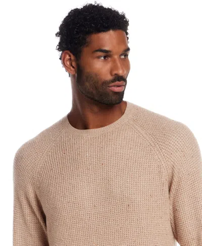 Weatherproof Vintage Men's Waffle Donegal Crewneck Sweater In Brown