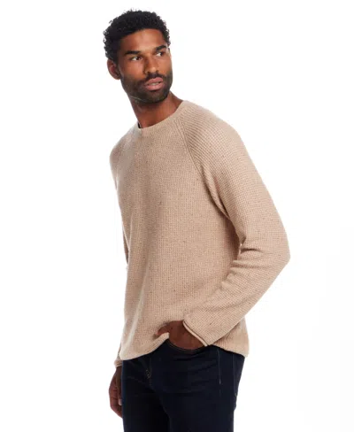 Weatherproof Vintage Men's Waffle Donegal Crewneck Sweater In Brown