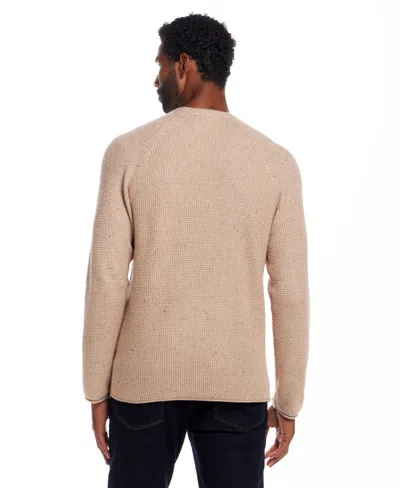 Weatherproof Vintage Men's Waffle Donegal Crewneck Sweater In Brown