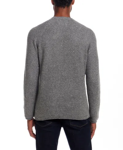 Weatherproof Vintage Men's Waffle Donegal Crewneck Sweater In Gray