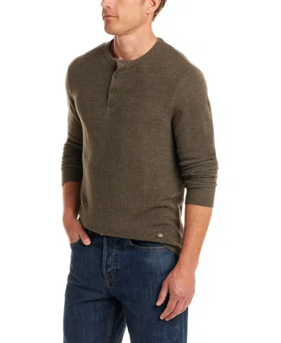 Weatherproof Vintage Men's Soft Touch Henley Sweater In Brown