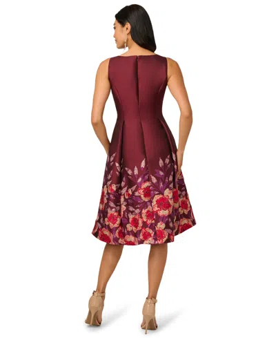 Adrianna Papell Women's Notch Scoop Neck Midi Dress In Brown