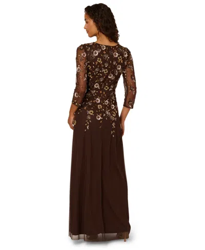 Adrianna Papell Women's Bead Detail Maxi Dress In Burgundy