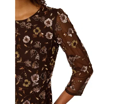 Adrianna Papell Women's Bead Detail Maxi Dress In Burgundy