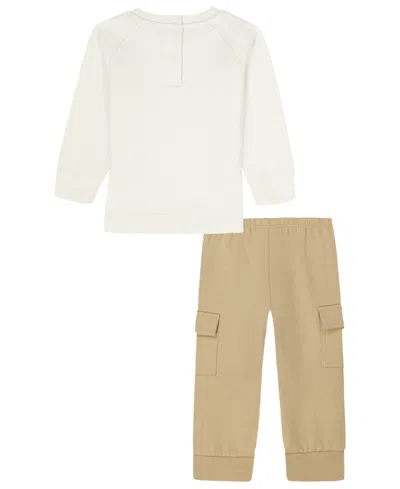 Tommy Hilfiger Baby Boys Crewneck Top And Pants, 2-piece Set In Brown