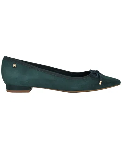 Tommy Hilfiger Kimio Pointed Toe Flat In Green