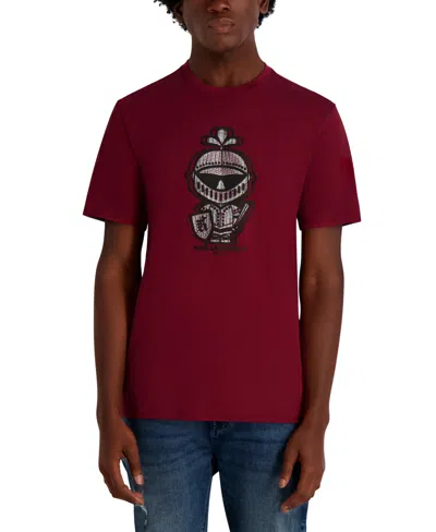 Karl Lagerfeld Men's Armor Dragon Skin Printed T-shirt In Burgundy