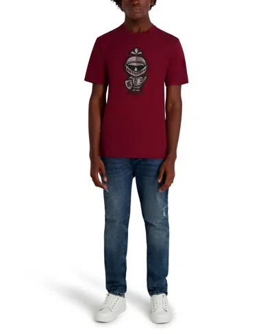 Karl Lagerfeld Men's Armor Dragon Skin Printed T-shirt In Burgundy