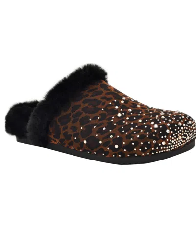 Guess Women's Gascona Embellished Cozy Slip-on Logo Clogs In Black