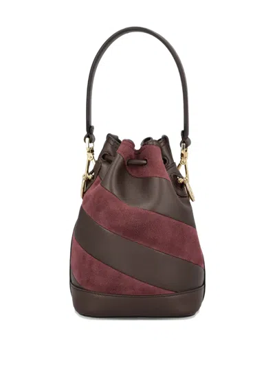 Fendi Mon Tresor Mini Bag In Two-tone Inlaid Leather And Suede Women In Brown