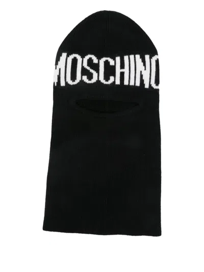 Moschino Logo-knitted Balaclava In Black