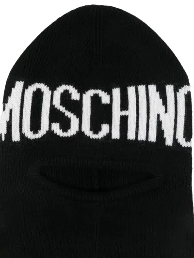 Moschino Logo-knitted Balaclava In Black