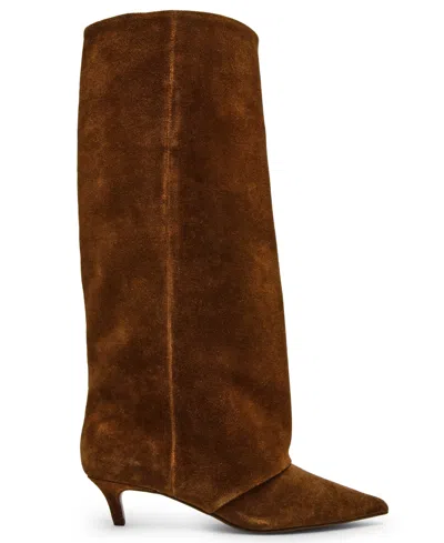Steve Madden Luca Kitten Heel Knee High Boot In Brown