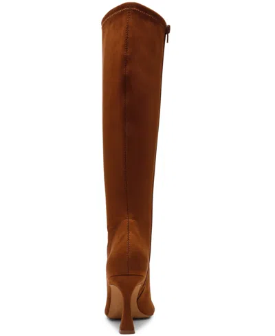 Steve Madden Womens Flute Knee High Dress Boots Regular Wide Calf In Brown