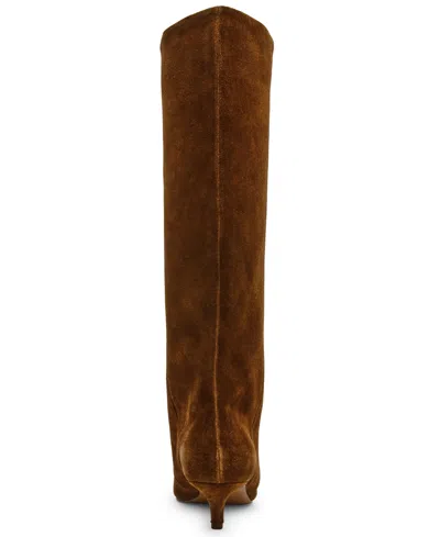 Steve Madden Luca Kitten Heel Knee High Boot In Brown