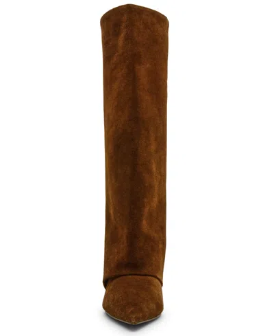 Steve Madden Luca Kitten Heel Knee High Boot In Brown