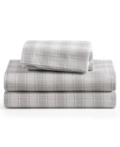 Tommy Hilfiger Printed Flannel 4-pc. Sheet Set, Full In Gray