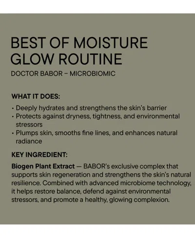 Babor 3-pc. Microbiomic Moisture Glow Routine Skincare Set In Transparent