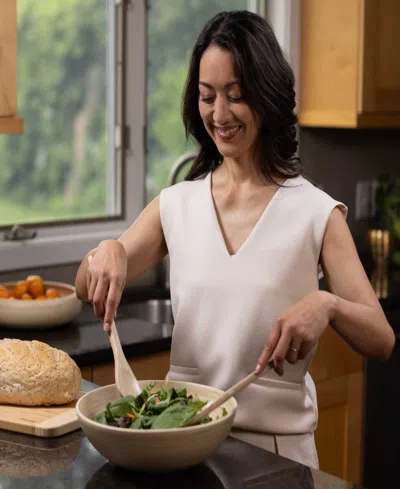 Joyce Chen Lexa Collection 12" Bamboo Salad Bowl In Neutral